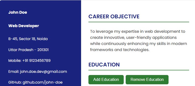 Academic Resume